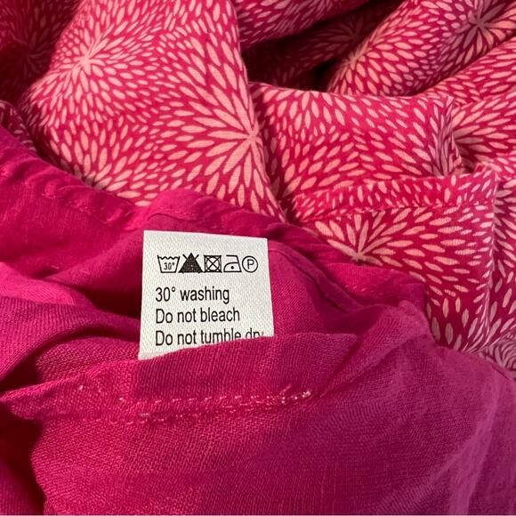 Banjanan Sz L Orion Sleeveless Floral Cotton Tiered Maxi Dress Pink - Picture 10 of 12